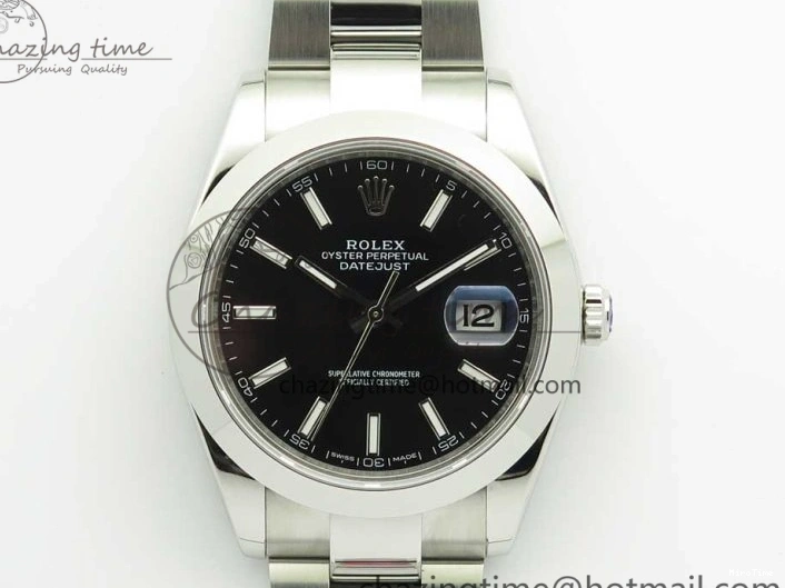 MiroTime 0523 DateJust II 126334 41mm SS BP 1:1 Best Edition Black Dial Sticks Makers on Oyster Bracelet ZeroBulk 3325